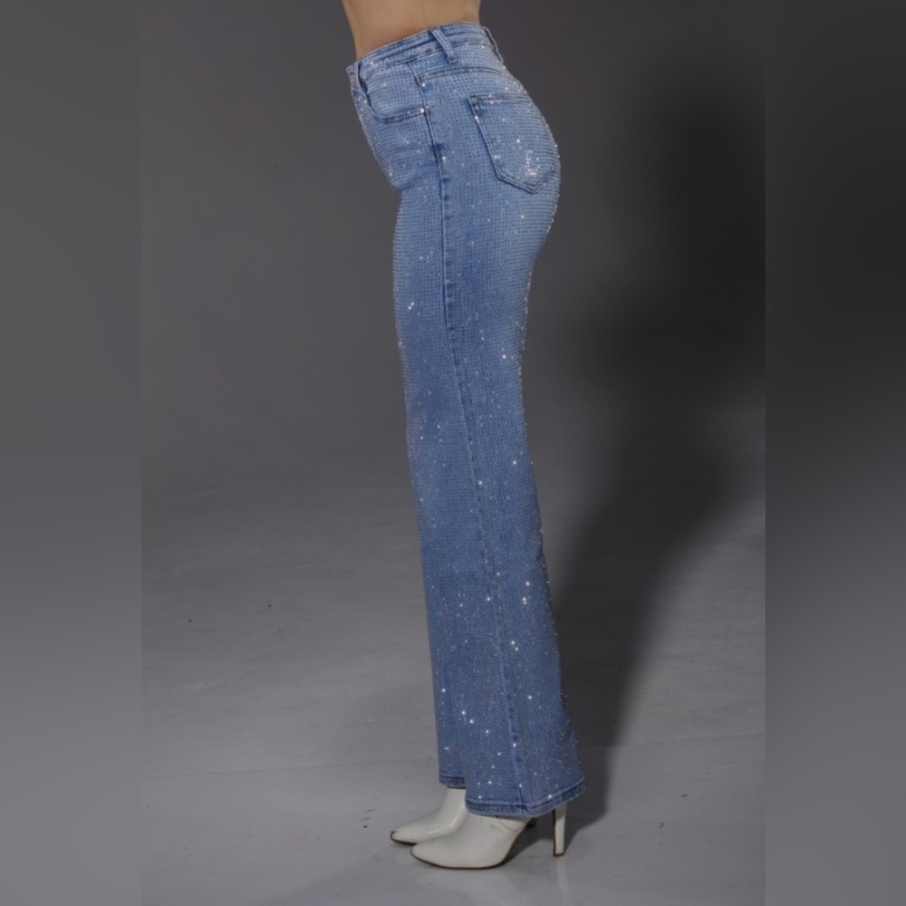 Boutique Rhinestone Embellished Jeans - Picture 8 of 14